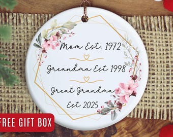 Great Grandma Ornament 2025, Custom Great Grandma Christmas Gift, New Great Grandma to Be, Future Great Grandma Announcement Keepsake Gift