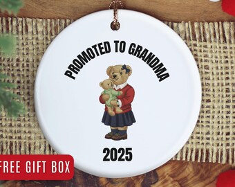 New Grandma Ornament, Custom New Grandma Christmas Ornament Personalized Grandma Est Ornament Gifts for Grandma to be Announcement Keepsake