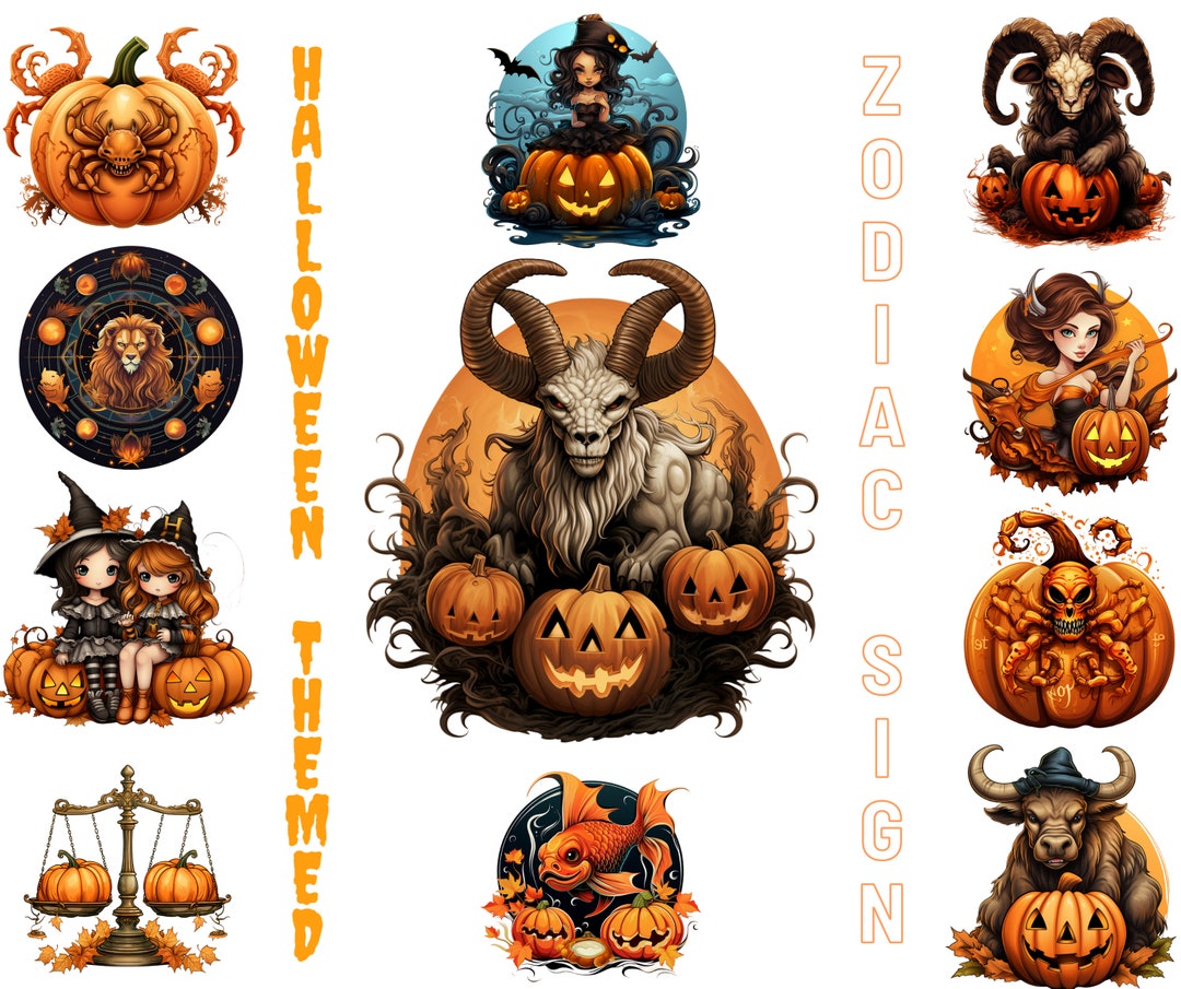 Halloween Themed Zodiac Sign Halloween PNG Ultimate Etsy
