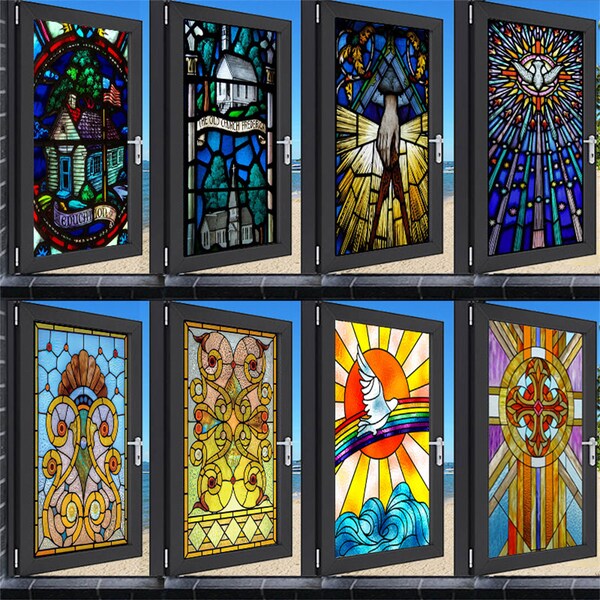 Stained Glass Window Film Etsy