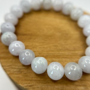Grade A Natural Lavender Burma Jadeite beads elastic bracelet