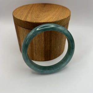 Grade A Natural Blue Green Burma Jadeite Bangle