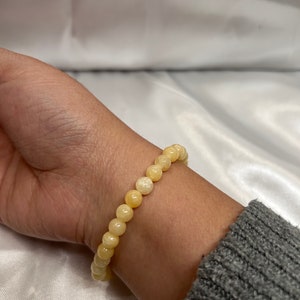 Grade A Natural Yellow Jade Perlen Armband