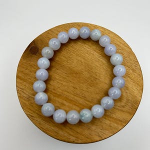 Grade A Natural Lavender Burma Jadeite beads elastic bracelet