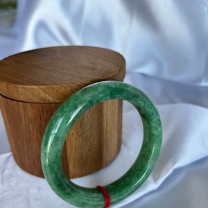 Grade A All Natural Green Burmese Jadeite Bangle