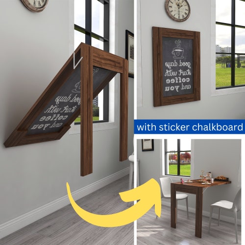 Wall Mounted Murphy Table Folding Kitchen Dining Table Space Etsy