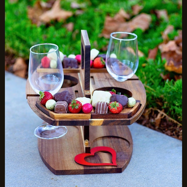 Valentine Wine Gift Wine Charcuterie Table Custom Portable Wine Caddy Custom Wine Gift for Wine Lovers Romantic Gift for Wife Wedding Gift