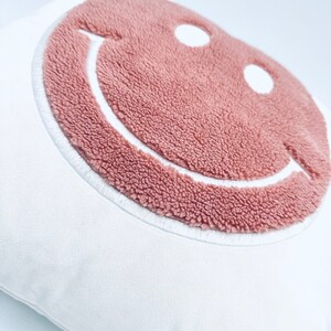 Pink Smile Face Pillow Cover Pink 18 Preppy Happy Face Throw Pillow