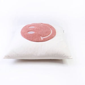 Pink Smile Face Pillow Cover Pink 18 Preppy Happy Face Throw Pillow