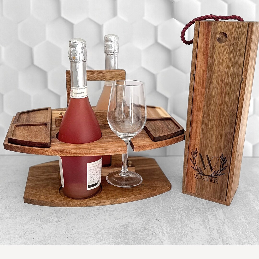 Engraved Wine Bottle Box Wood Wedding Wine Box Custom Wine Box ...