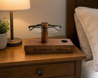 personalised wooden glasses holder