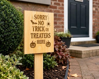 Halloween Sorry no trick or treaters here sign