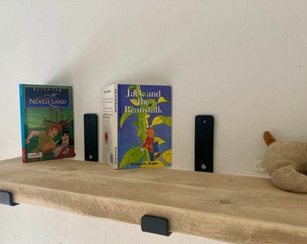reclaimed scaffold board shelves