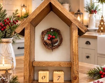 handmade wooden Christmas countdown calendar