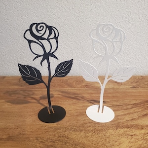 Tabletop Metal Rose, Standing Metal Rose, Metal Wedding Centerpiece, Anniversary Gift, Valentines Day Gift, Mother&#39;s Day Gift, Metal Flower