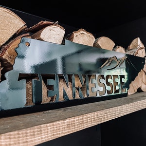 Tennessee State Sign, Tennessee Home Sign, Tennessee Home, Metal Outdoor Sign, Interior Metal Sign, Metal Home Decor, Mountain wall art