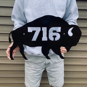 Metal Buffalo Sign, Metal Buffalo, 716 Sign, Buffalo Metal Artwork, Buffalo Home Decor, Rustic Home Decor, Metal Buffalo Football Sign