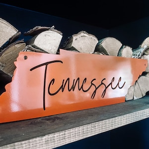 Tennessee Sign, Metal Tennessee Sign, State Outline Sign, State Sign, Metal State Sign, Metal House Decor, Metal Wall Art, State Wall Art