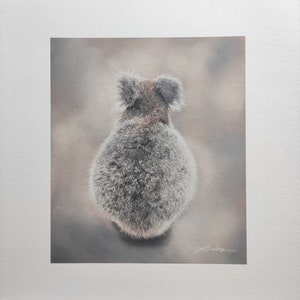Stampa di koala Fine Art Giclée ' Furball '- stampa d'arte su carta cotone priva di acidi, qualità d'archivio,