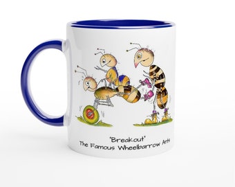 The Breakout Famous Wheelbarrow Ants of White 11oz Ceramic Mug with Colour Inside