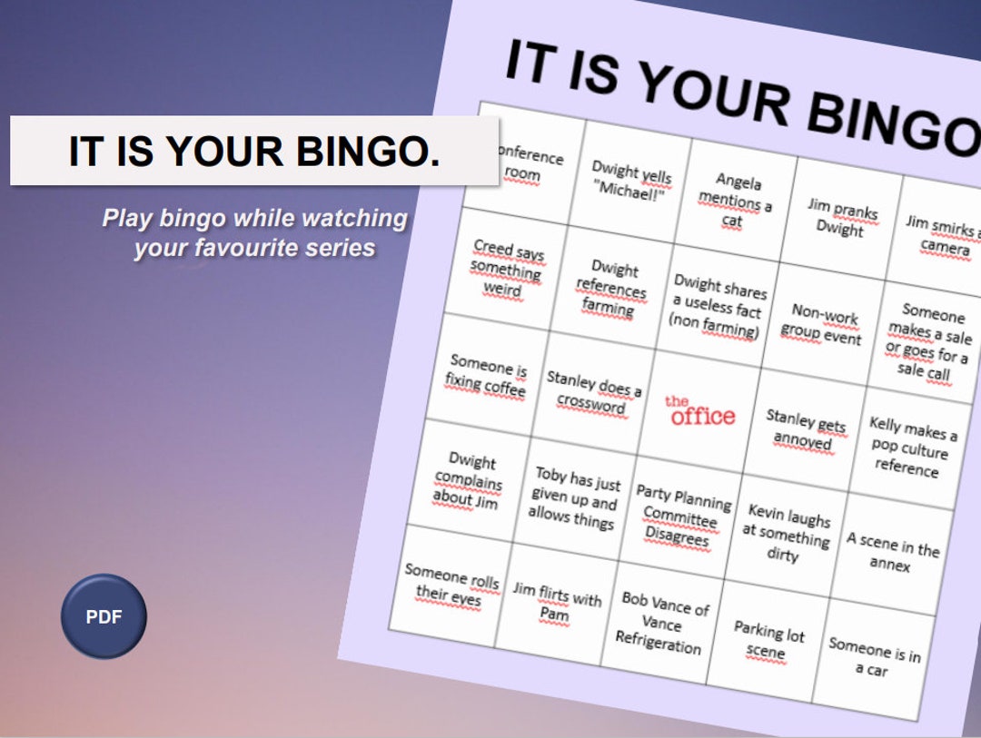 It is Your Bingo. the Office TV Show Bingo. Digital Download. the Office Party. Bingo Cards. Etsy
