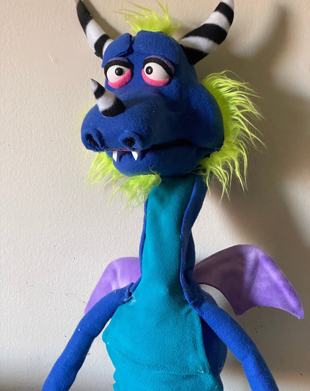 Blue Dragon Puppet Etsy