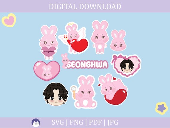 Seonghwa Ddeongbyeoli Bundle | Ateez | Aniteez | Svg, Pdf, Png