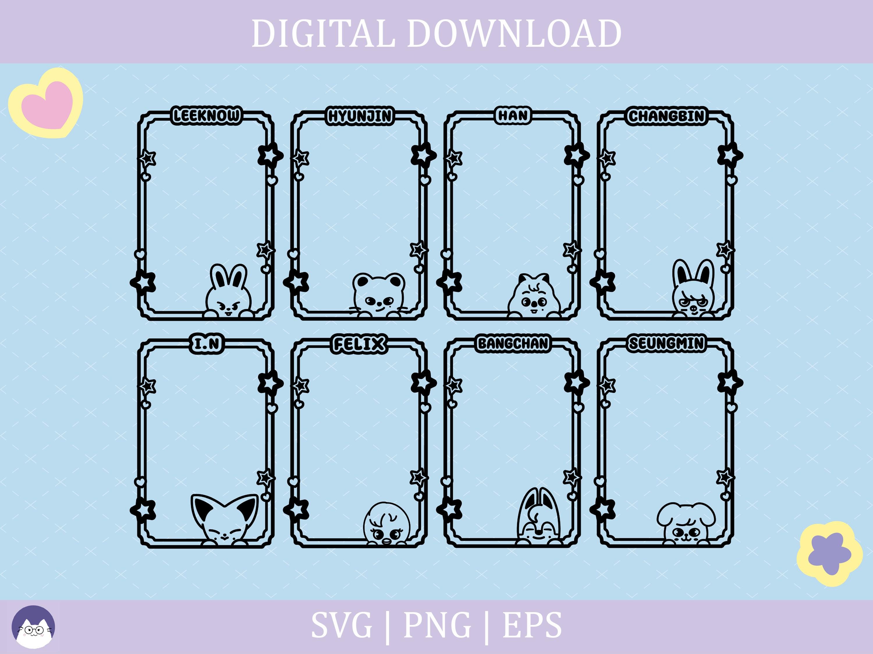 Stray Kids Skzoo Photocard Borders | Svg, Png, Eps | Stray Kids
