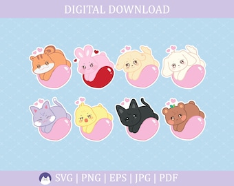 Ateez Aniteez With Hearts | Svg, Pdf, Png, Jpg, Eps | Ateez decals | Ateez Stickers | Kpop | Vector files for Cricut and Silhouette