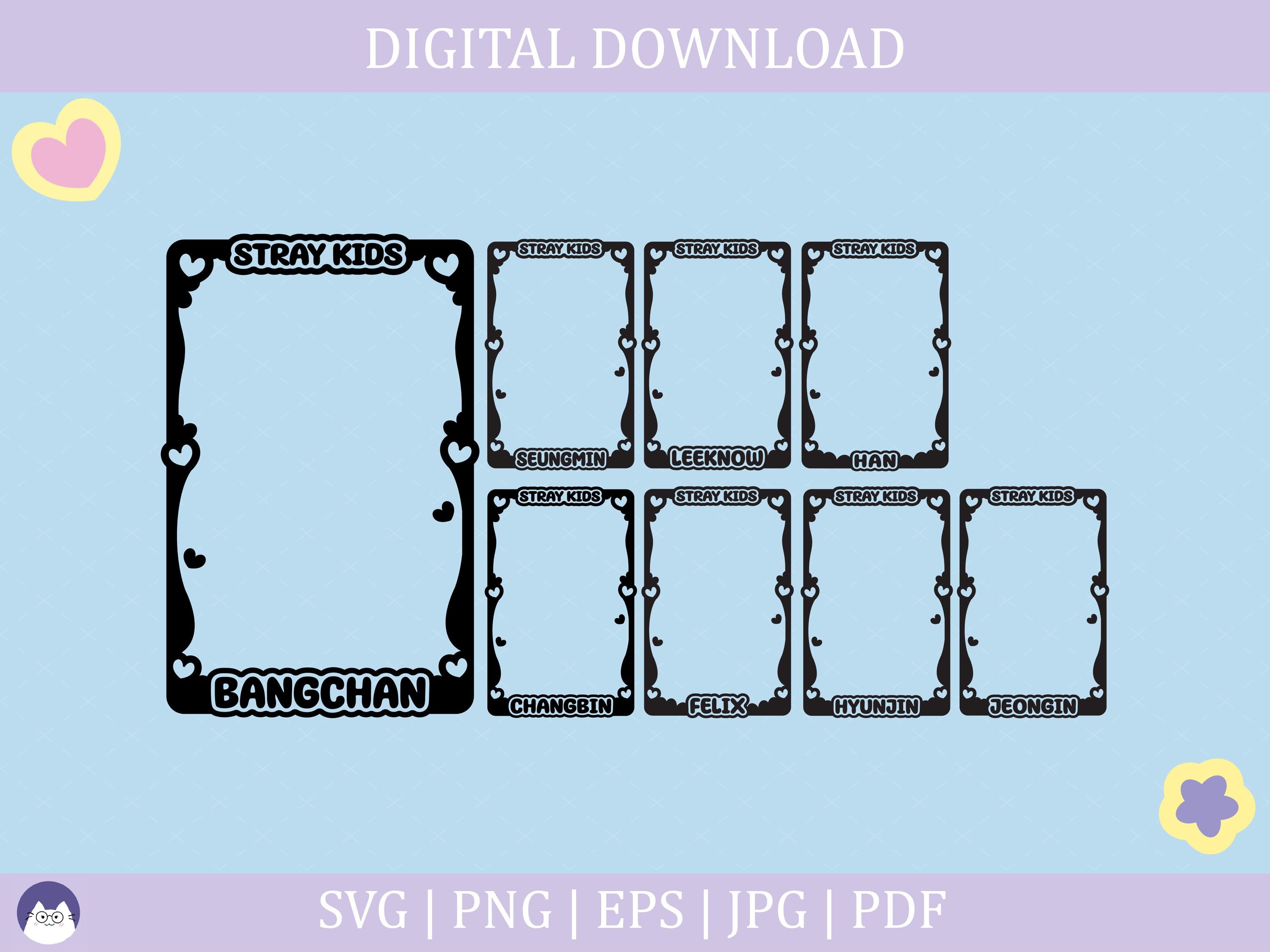ハートシェイカー ミニサイズ SKZ K-POP 風 オーダーページ Stray Kids Hearts Photocard Borders | Svg, Pdf, Png, Jpg | Skz