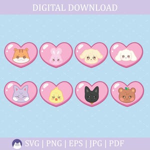 Ateez Aniteez Hearts | Svg, Png, Jpg, Pdf, Eps | Ateez Decals | Ateez Stickers | Kpop |