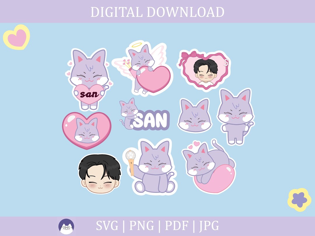 San Sandeoki Bundle | Ateez | Aniteez | Svg, Pdf, Png, Jpg | Kpop