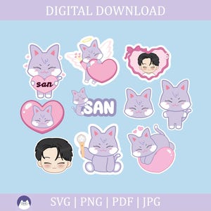 San Sandeoki Bundle | Ateez | Aniteez | Svg, Pdf, Png, Jpg | Kpop