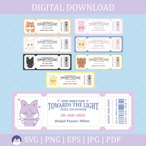 Ateez Aniteez Printable Fanmade Konzertkarten Europa Tour | SVG , Png, Pdf, Eps | Tolles Geschenk | Fanmade Merch
