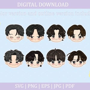 Ateez Heads | Svg, Pdf, Png, Jpg, Eps | Ateez decals | Ateez Stickers | Kpop | Vector files for Cricut and Silhouette