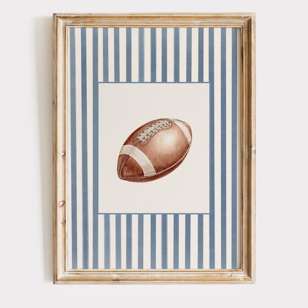 Vintage Football Wall Art | Rustic Sports Print Preppy Coastal Football Gift for Him Boys Room Printable Office Decor Nursery Art