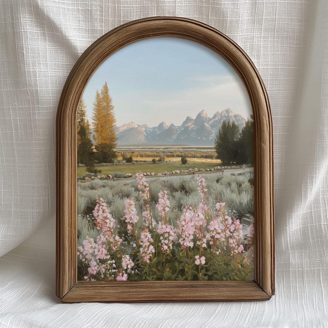 Mountain Wildflower Landscape Art Print – Grand Teton Nature Wall Art ...