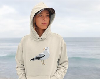 Seagull Hoodie: Unisex 100% Cotton Blend Fleece Hoodie