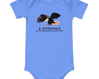 American Bald Eagle Onesie Baby short sleeve one piece: Endangered Species Series, 100% Cotton