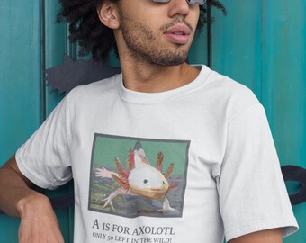 Axolotl Adult 100% Cotton Unisex T-shirt: Endangered Species Series