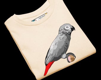 African Grey Parrot: Youth classic tee - Preshrunk US-grown cotton - Available in 6 colors