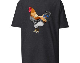 Colorful Rooster: 100% Cotton Men's Heavyweight Tee - looks good on women too!