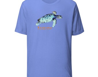 Hawksbill Sea Turtle Adult Unisex Graphic Tee: 100% Cotton T-Shirt -Endangered Species Series