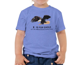 E es para Eagle - Camiseta de manga corta para niños pequeños - Águila calva