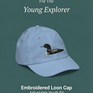 Embroidered Loon Youth baseball cap: Available in 4 Different Colors, Kids are Loving These!