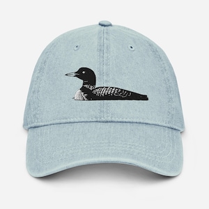 Loon - Embroidered Denim Dad Hat | Cool Cap for Bird Lovers | Available in Two Colors | Makes a Great Gift for your Favorite Human