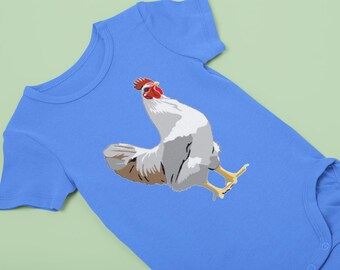 Chicken Onsie: Comfy baby short sleeve one piece, 100% Cotton