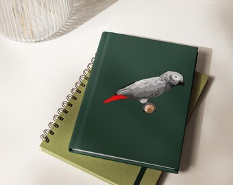 Grey Parrot: Hardcover Journal-Matte 8" x 5.75" - Do you know a parrot fan?