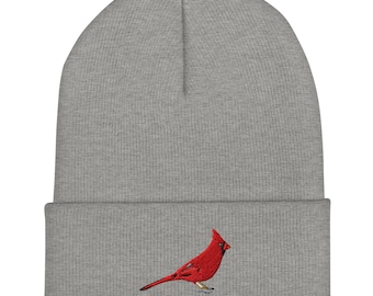 Cardinal: Embroidered Cuffed Beanie-One size fits all