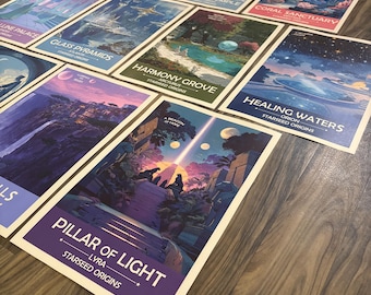 Starseed Origins Prints: Zestaw 10 plakatów retro z motywem futurystycznego kosmosu